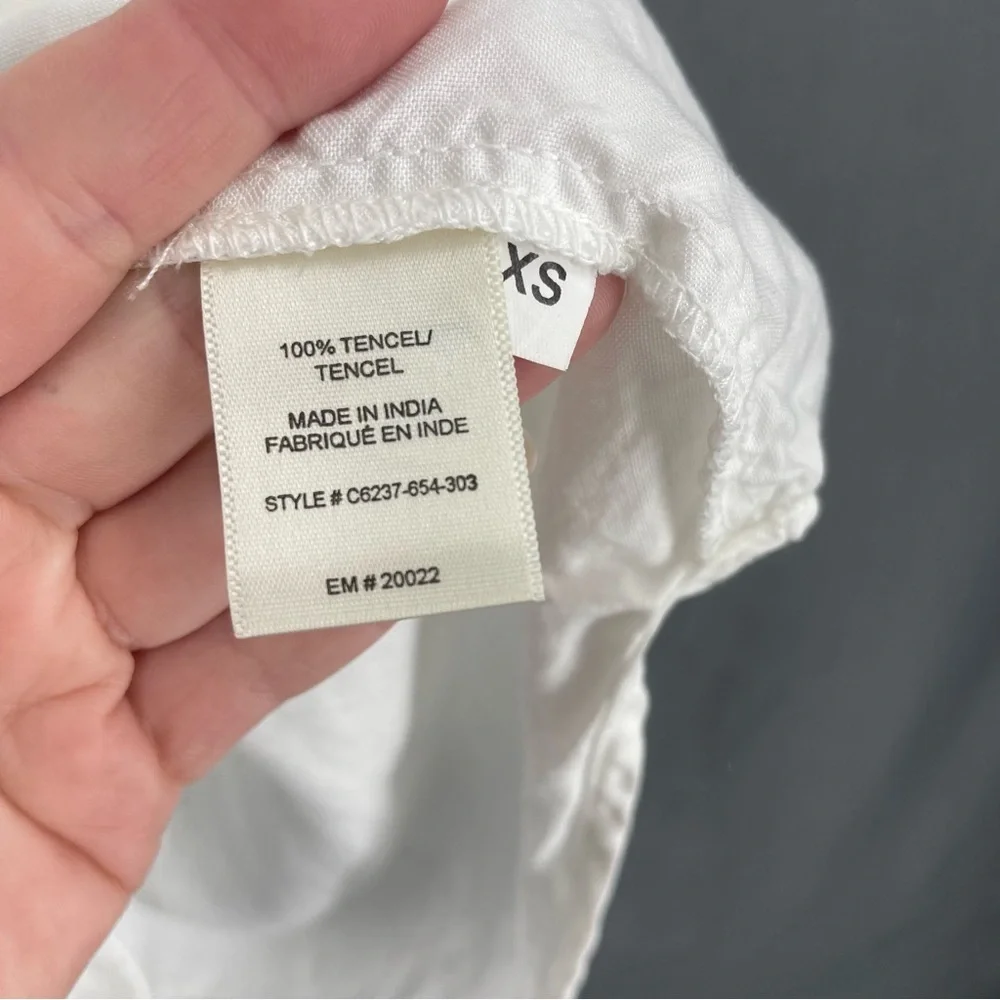 Anthropologie Cloth & Stone Short Sleeve White Button Down Pocket Shirt Dress